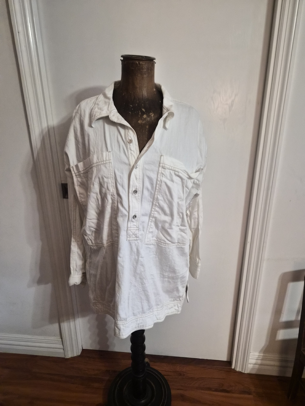Pilcro White Lightweight Pullover Shirt Jacket